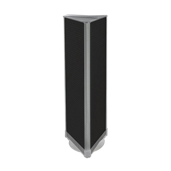 3-Sided Pegboard Floor Spinner Display Rack in Black